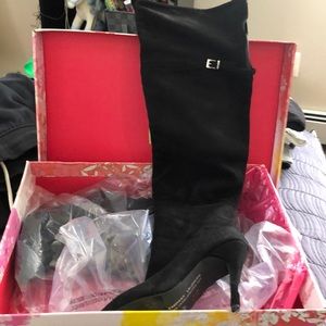 Over the knee black boots